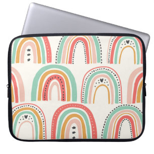 Scandinavische regenbogen: naïef kunstpatroon. laptop sleeve
