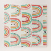 Scandinavische regenbogen: naïef kunstpatroon. legpuzzel (Horizontaal)