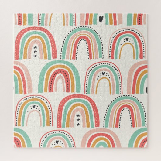 Scandinavische regenbogen: naïef kunstpatroon. legpuzzel (Verticaal)
