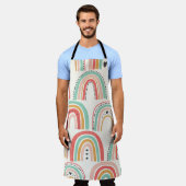 Scandinavische regenbogen: naïef kunstpatroon. schort (Gedragen)