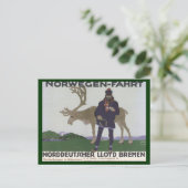  Scandinavische reis naar het Noorse Man rendier Briefkaart (Staand voorkant)