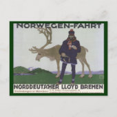  Scandinavische reis naar het Noorse Man rendier Briefkaart (Voorkant)