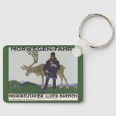 Scandinavische reis naar het Noorse Man rendier Sleutelhanger (Voorkant)