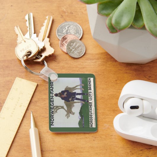 Scandinavische reis naar het Noorse Man rendier Sleutelhanger (Bureau)