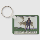 Scandinavische reis naar het Noorse Man rendier Sleutelhanger (Achterkant)