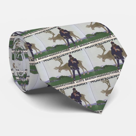 Scandinavische reis naar het Noorse Man rendier Stropdas (Opgerold)