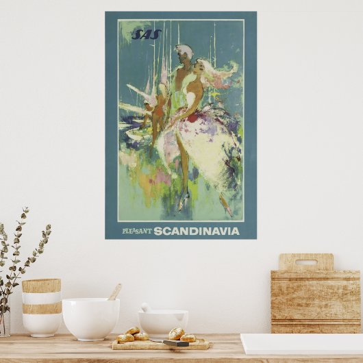  Scandinavische reisposter, Retro Poster (Keuken)