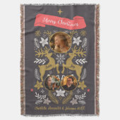 Scandinavische rendier multi-foto kerst deken (Voorkant Verticaal)