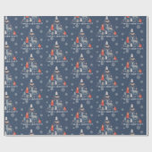 Scandinavische rendierboom cadeaupapier (Vlak)