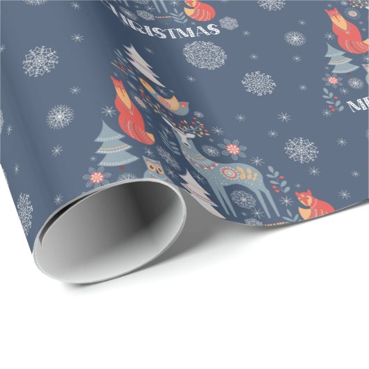 Scandinavische rendierboom cadeaupapier (Rol Hoek)