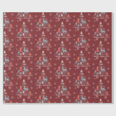 Scandinavische rendierboom cadeaupapier (Vlak)