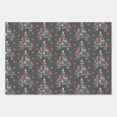 Scandinavische rendierboom Floral Snowflake Inpakpapier Vel (Voorkant 2)