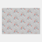 Scandinavische rendierboom Floral Snowflake Inpakpapier Vel (Voorkant)