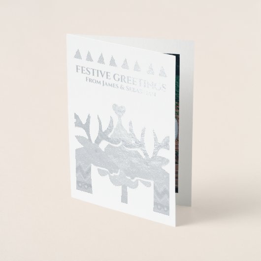 Scandinavische rendieregay - speciaal kerstfeest folie kaarten (Voorkant)