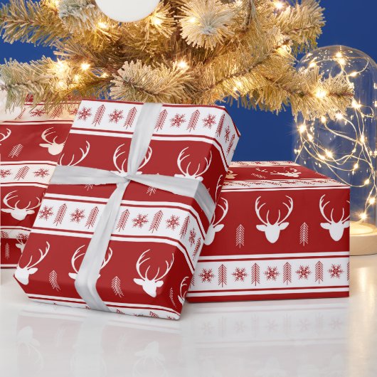Scandinavische rendieren cadeaupapier (Feestdagen)