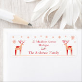 Scandinavische rendieren met sneeuwvlokken kerst etiket (Insitu)