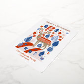 Scandinavische rendieren Vrolijk Kerstfeest Roos G Folie Feestdagenkaart (Gedraaid)