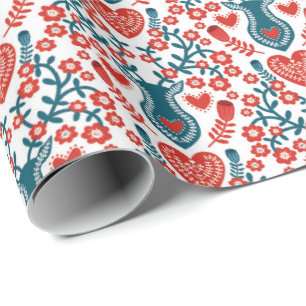 Scandinavische rendierpatronen en kerstpatronen vo cadeaupapier