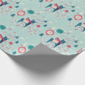 Scandinavische rendiersoorten en kerstpatronen met cadeaupapier (Hoek)