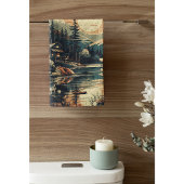 Scandinavische Retro Art berg huis Bad Handdoek