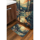 Scandinavische Retro Art berg huis Badmat