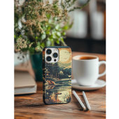 Scandinavische Retro Art berg huis Case-Mate iPhone Case