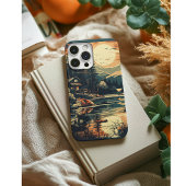 Scandinavische Retro Art berg huis Case-Mate iPhone Case