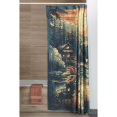 Scandinavische Retro Art berg huis Douchegordijn