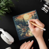 Scandinavische Retro Art berg huis Feestdagenkaart