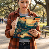 Scandinavische Retro Art berg huis Klembord