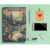 Scandinavische Retro Art berg huis Klembord