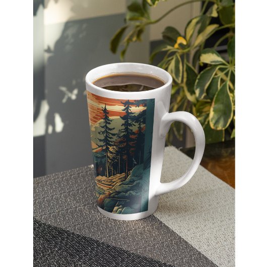 Scandinavische Retro Art berg huis Latte Mok