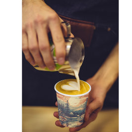 Scandinavische Retro Art berg huis Papieren Bekers