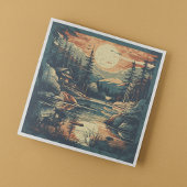 Scandinavische Retro Art berg huis Servet