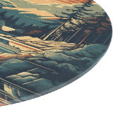 Scandinavische Retro Art berg huis Snijplank (Hoek)