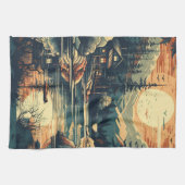 Scandinavische Retro Art berg huis Theedoek (Horizontaal)