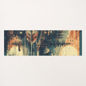 Scandinavische Retro Art berg huis Yogamat (Achterkant (horizontaal))