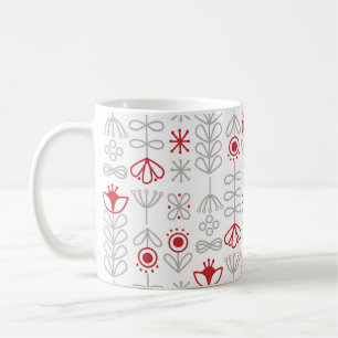 Scandinavische rode en witte kerst koffiemok