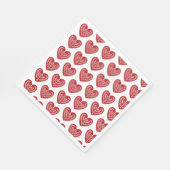 Scandinavische rode hart papieren servetten (Hoek)