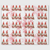 Scandinavische Rode Kabouter Kerst Cadeaupapier (Vlak)