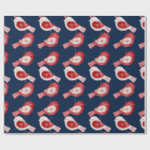 Scandinavische rode vogel cadeaupapier (Vlak)