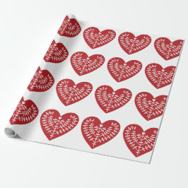 Scandinavische rode wandelpapier cadeaupapier