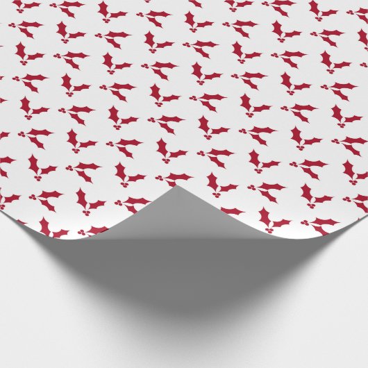 Scandinavische rode witte mistletoe kerstmis cadeaupapier (Hoek)