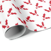 Scandinavische rode witte mistletoe kerstmis cadeaupapier (Rol Hoek)