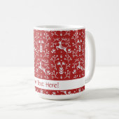 Scandinavische rode, witte rendierbeker met kerstm koffiemok (Voorkant rechts)