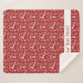 Scandinavische rode, witte rendierbeker met kerstm sherpa deken (Voorkant (horizontaal))