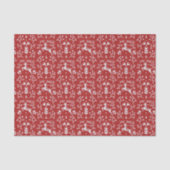 Scandinavische rode, witte rendierbeker met kerstm tissuepapier (Voorkant)