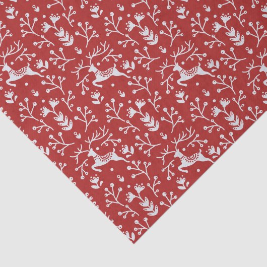 Scandinavische rode, witte rendierbeker met kerstm tissuepapier (Detail)