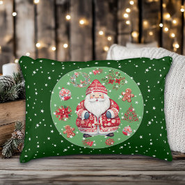 Scandinavische Santa Claus Green Accent Kussen