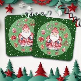 Scandinavische Santa Claus Green Bier Onderzetter